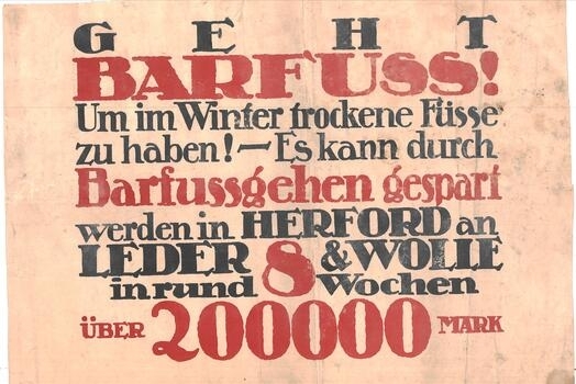Bild vergr&ouml;&szlig;ern: Plakat: Geht barfu�!