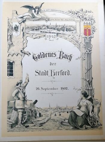 Bild vergr&ouml;&szlig;ern: Goldenes Buch Stadt Herford 1902