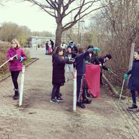Bild vergr��ern: Die Sch�ler*innen der Gesamtschule Friedenstal sammeln flei�ig M�ll. @GS Friedenstal