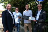 Bild vergr&ouml;&szlig;ern: v.L. Andreas Ruprecht (WWN), Benedikt Kopittke (WWN), Sergej Peters (Tiefbauamt), Dr. Peter B&ouml;hm (Technischer Beigeordneter)