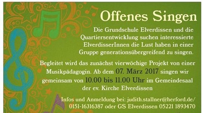 Offenes Singen Quartier Elverdissen