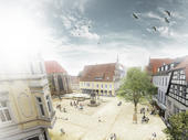 Bild vergr&ouml;&szlig;ern: herford_neuer markt_perspektive_vogel (Entwurf 1. Platz Mann Landschaftsarchitektur)