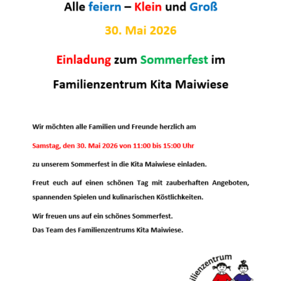 Einladung Sommerfest Maiwiese 2026
